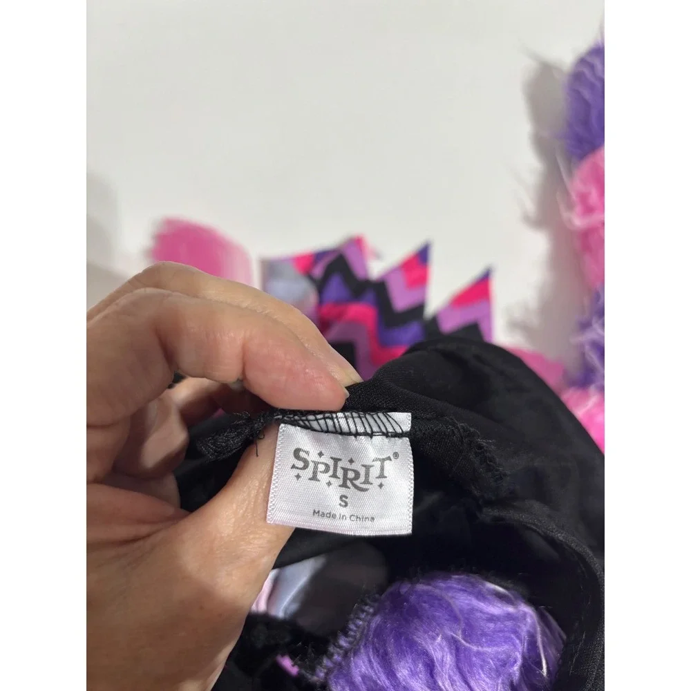 Spirit Sassy Cat Costume Kids Small 4-6 Pink Purple Excellent Chevron 4pc Set
